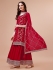 Jacquard chinon sharara suit in Red colour 66216